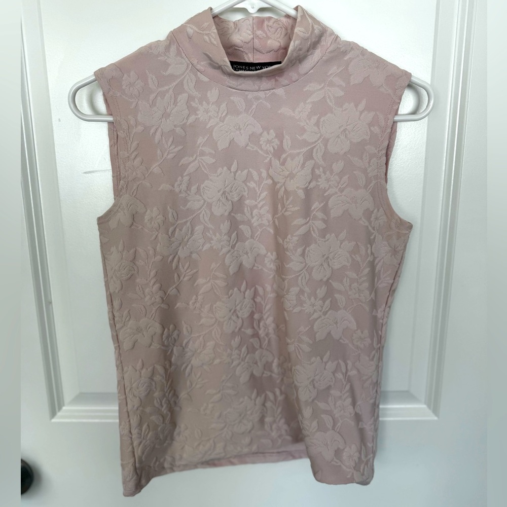 Jones New York Collection, Salmon Floral Tank Top, Womens Petite Size PS